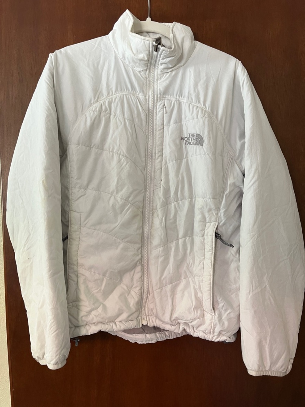 The North Face White Puffer Jacket with Subtle Logo